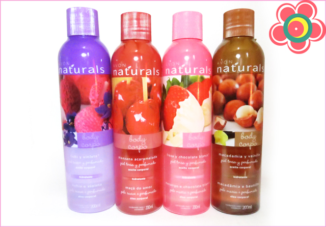 avon naturals - óleos corporais